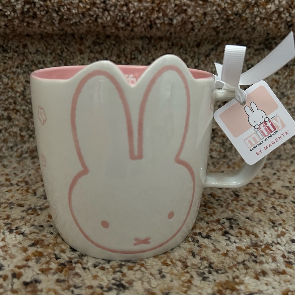 BNWT Miffy Pink and White Ceramic Mug